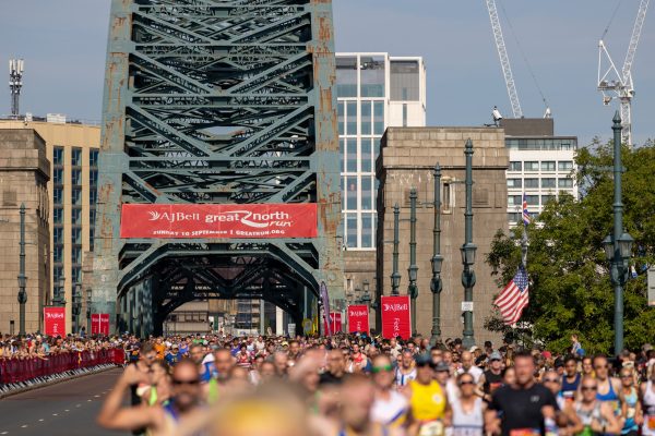Crowds of people at a previous Great North Run